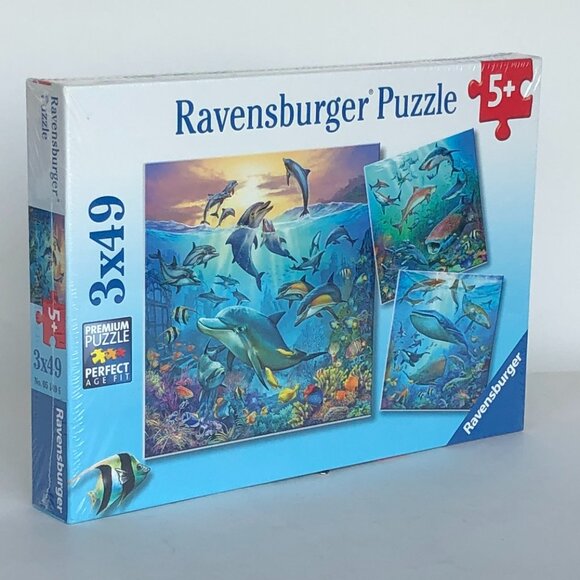 New sealed Ravensburger-3x49 Piece Puzzle Ocean Life (3 different puzzles ) - Picture 12 of 16